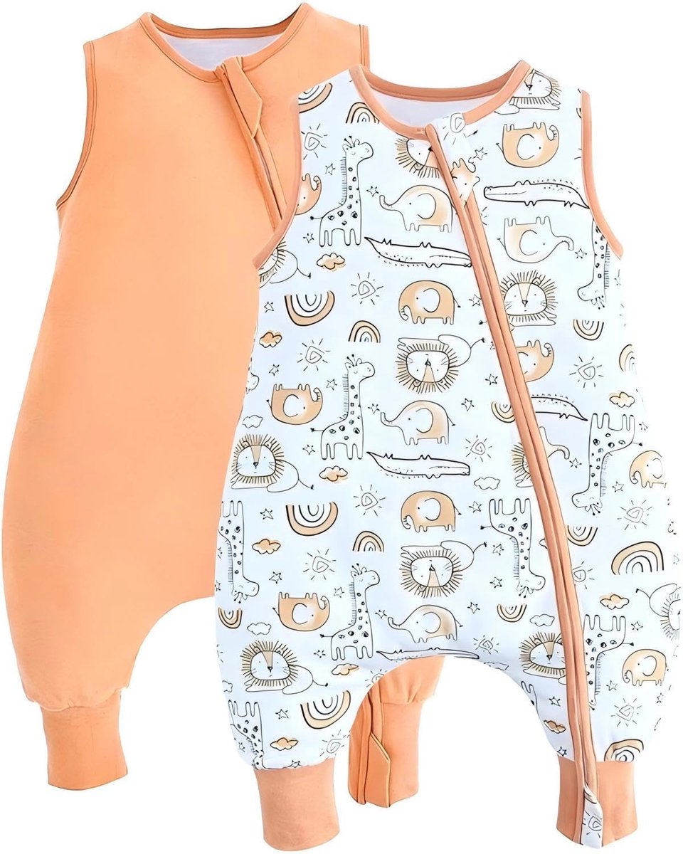 SnelShoppen - Babyslaapzak met Benen 1.0 TOG - Oranje Leeuw - 100% Katoen - Zachte Slaapzak voor Peuters 6-18 Maanden - Ideaal voor Thuis en Op Reis