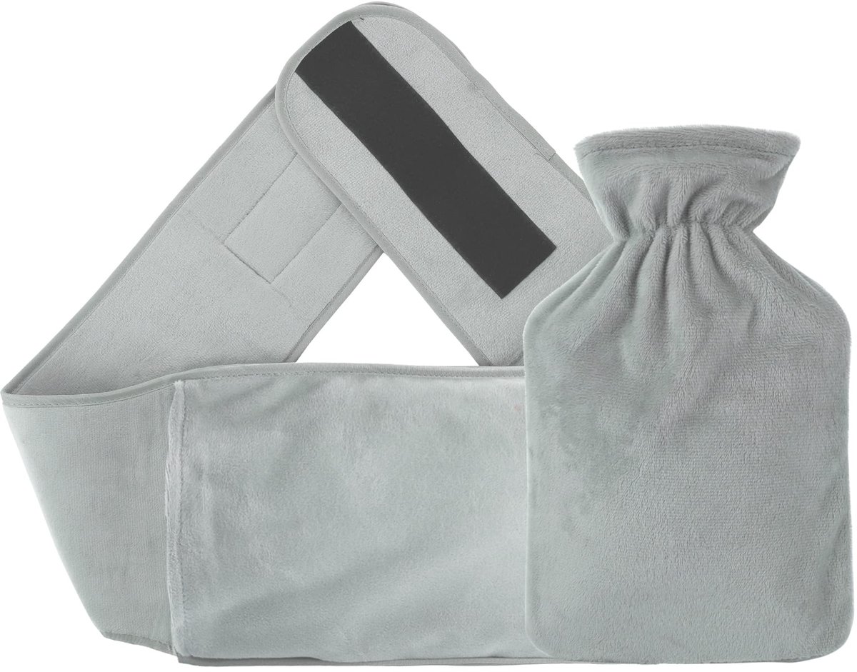 SnelShoppen - Lange Warmwaterkruik met Deksel 1L - Zachte Pluche Handwarmer - Rubber Warmwaterzak voor Winter, Camping en Kinderen