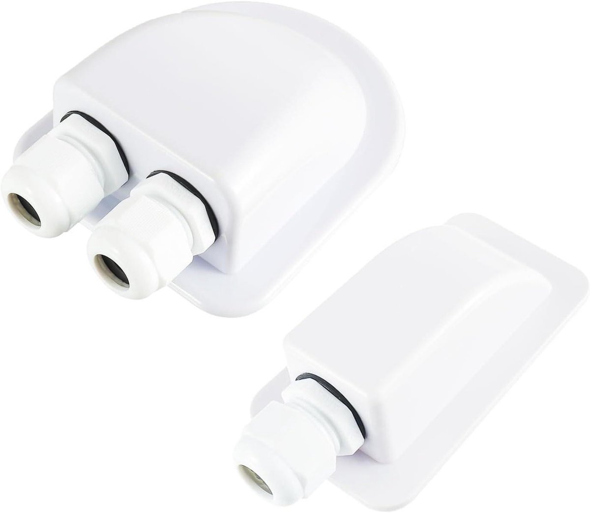 Zonnepaneel Kabeldoorvoer - Waterdichte Junction Box - Zonne-energie Installatie - IP68 Waterdicht ABS - 6-12 mm Kabel - Wit