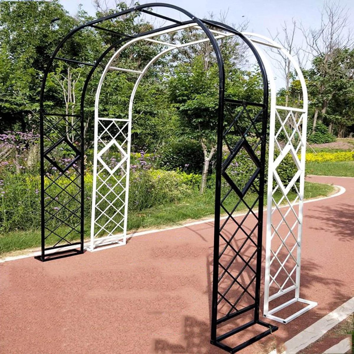 Metalen Tuinboog - Rozenboog Arbor - Decoratie Buitenruimte - Roestbestendige Staalconstructie - 140-340cm breed - Wit
