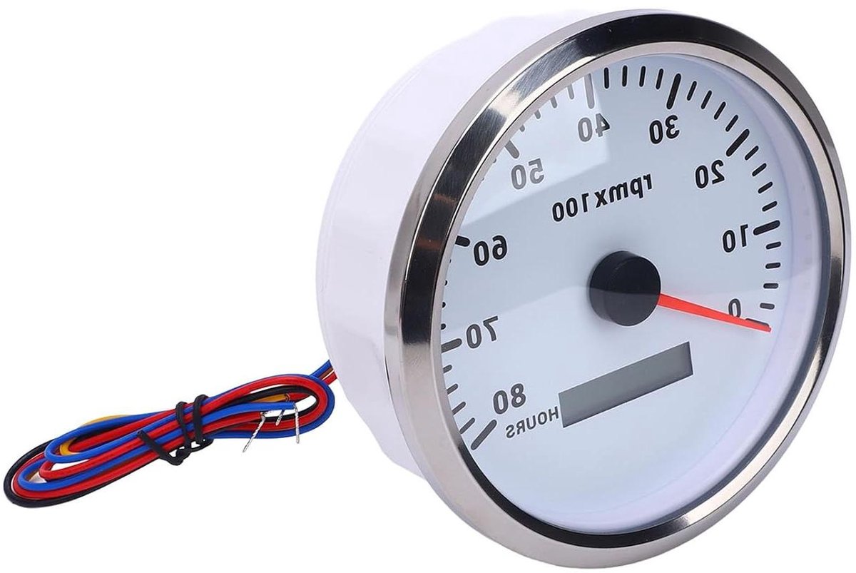 Toerenteller met 7 Kleuren - Toerentalmeter Boot - Motortoerental Meten - Anti-vibratie Ontwerp - 110 Mm - Zwart