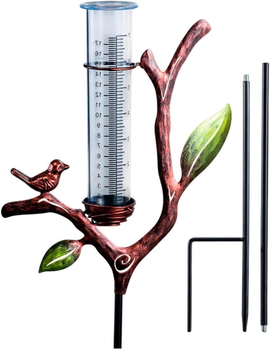 Regenmeter Decoratief - Neerslagmeter Tuin - Tuinieren Weer Meten - Takken Ontwerp - 95 cm - Groen