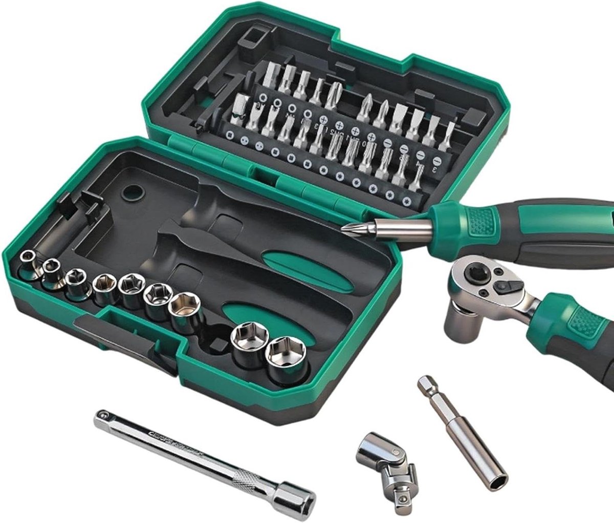 Ratelsleutelset - Steeksleutelset Ratchet - Reparaties Uitvoeren - Toegang Zonder Obstakels - 40 stuks - Niet gespecificeerd