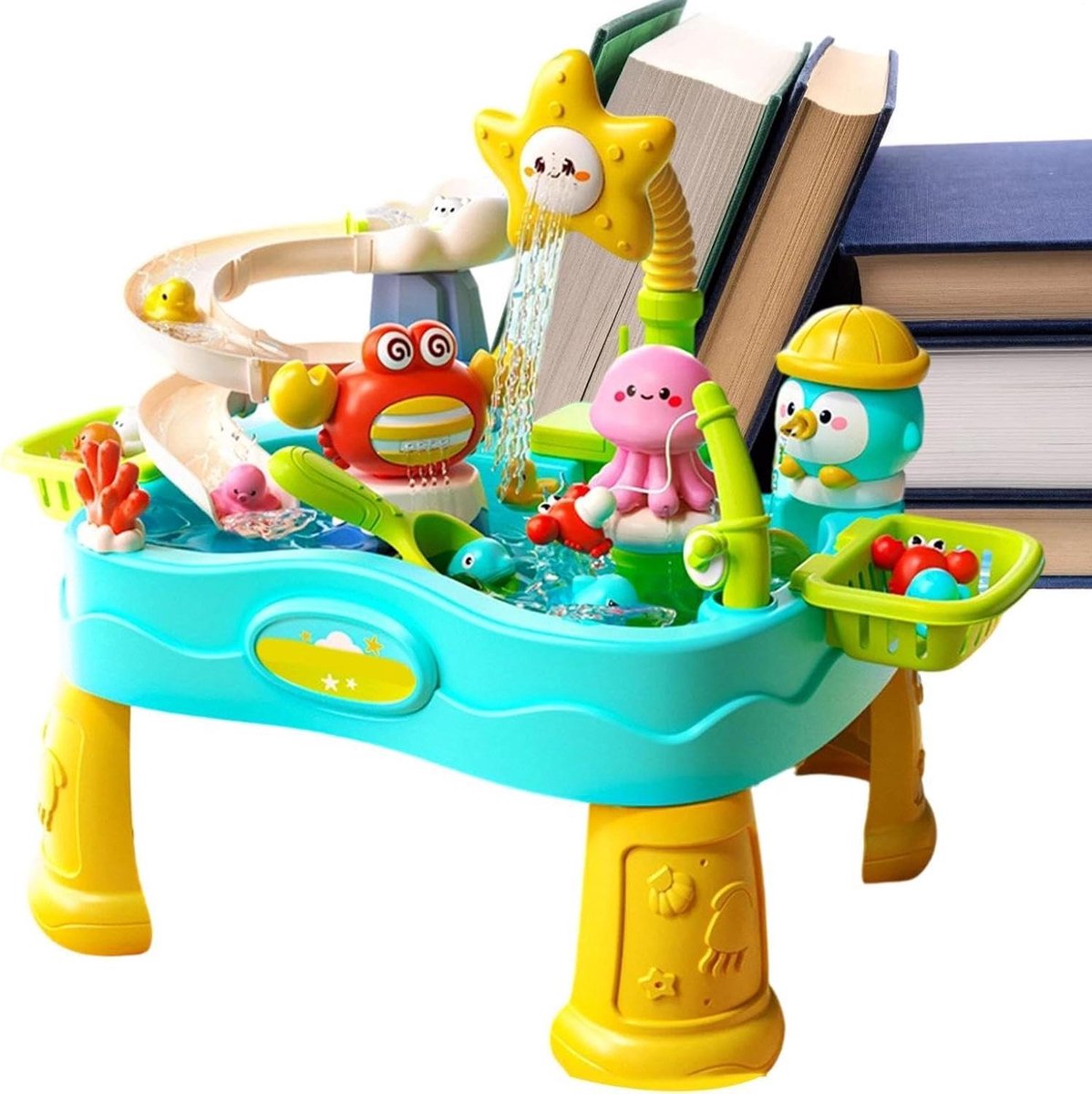 Waterspeeltafel Kinderen - Waterpark Speelgoed - Zomer Plezier - Elektrische Pomp - 57 x 36.5 x 46 cm - Blauw
