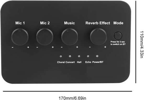 Draagbare Mixer - Luidsmachine - Muziek Maken - Bluetooth Connectiviteit - 17 cm Breed - Zwart — afbeelding 4