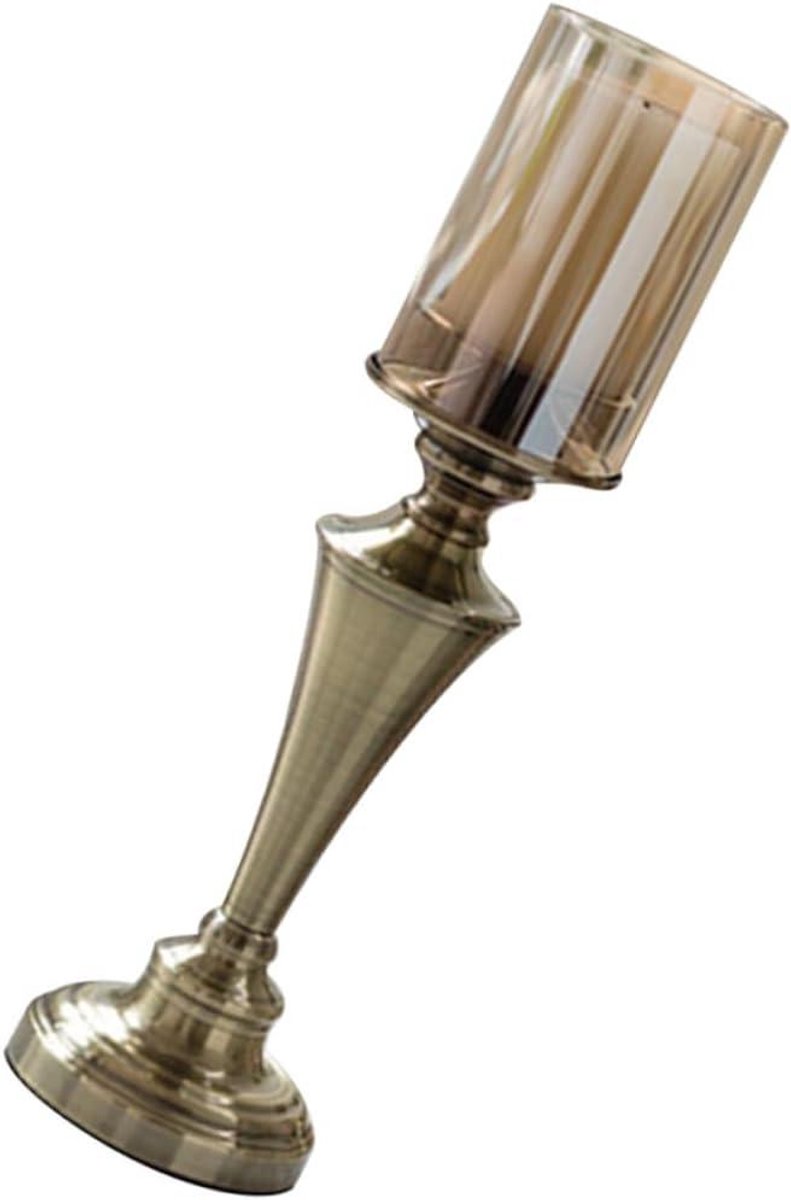 Metalen Kandelaar - Kaarsenstandaard Theelichthouder - Tafeldecoratie - Met Glas - 47x47x1 cm - Diverse kleuren