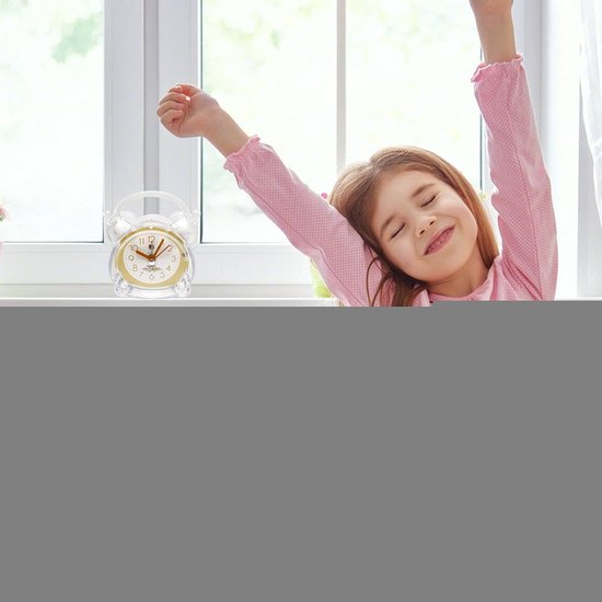 Kinderwekker - Kinderklokje Slaaptrainer - Kinderen Leren Klokkijken - Nachtlampje Temperatuur Snooze - 8.5x4x9.8cm - Wit — afbeelding 4