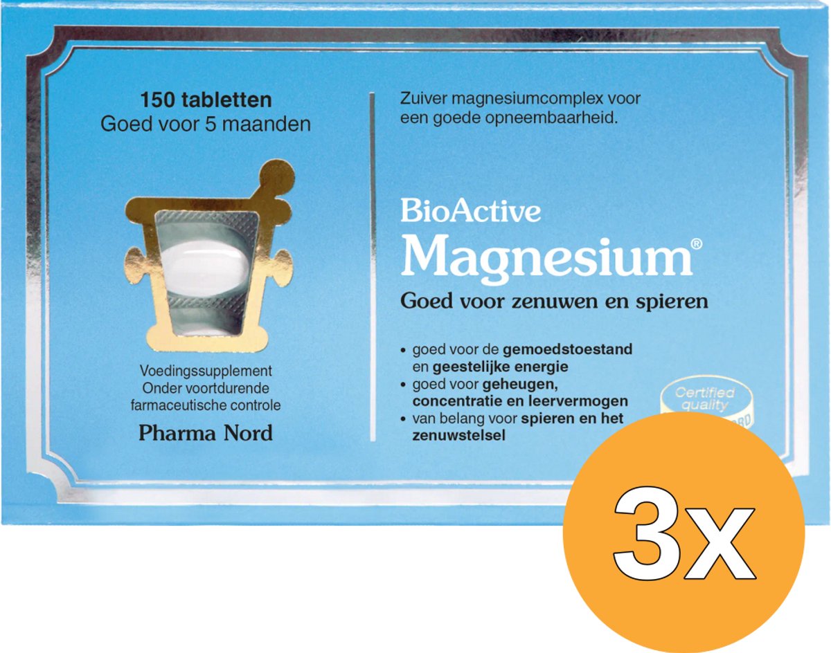 3x Pharma Nord BioActive Magnesium (150 tabletten)
