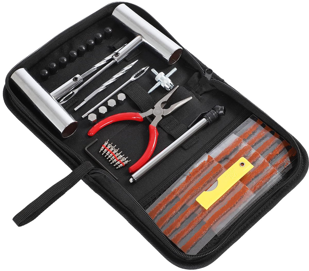 SnelShoppen - 46-delige Bandenreparatieset - Universele Bandenreparatietools voor Auto, Motorfiets, Vrachtwagen, Tractor, Aanhanger - Inclusief Stekke