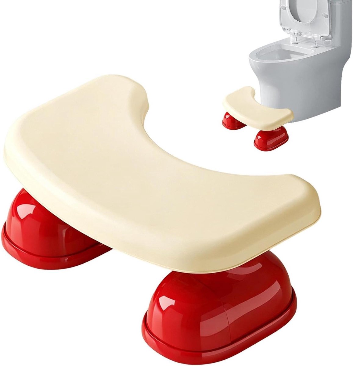 Badkruk - Potverhoger opstapje - Houding ondersteunen - Antislip & stabiel - 18x27x18 cm - Rood