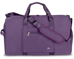 Hikr Reistas – Premium Weekendtas – Transavia & KLM handbagage 55x35x25 tas – 48L – Waterdichte sporttas – Heren en Dames – Fitnesstas – Schoudertas – Duffel bag – Paars