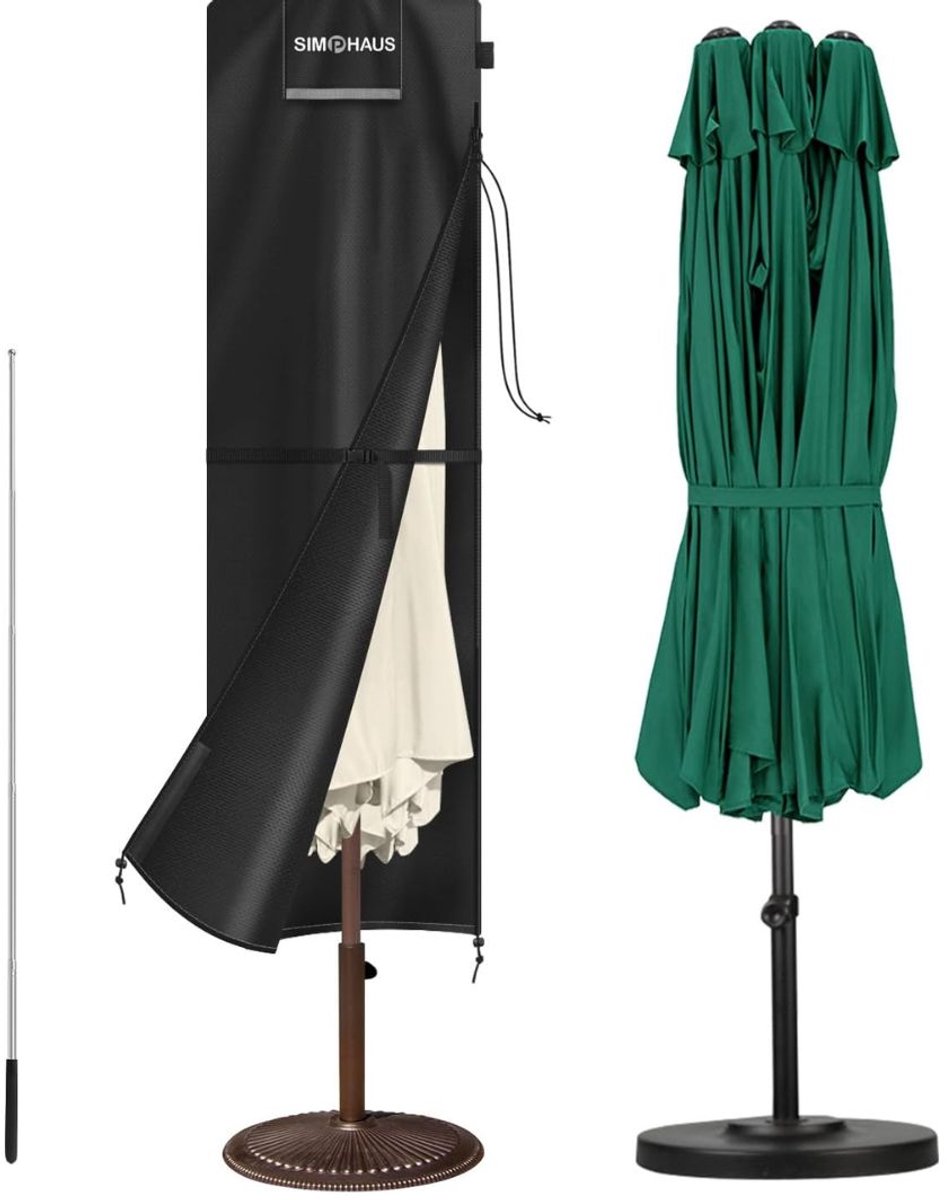 LNMsolutions® Parasolhoes - Parasolhoes Waterdicht - Beschermhoes voor Zweefparasol - Zwart - 230cm x 67cm x 50cm