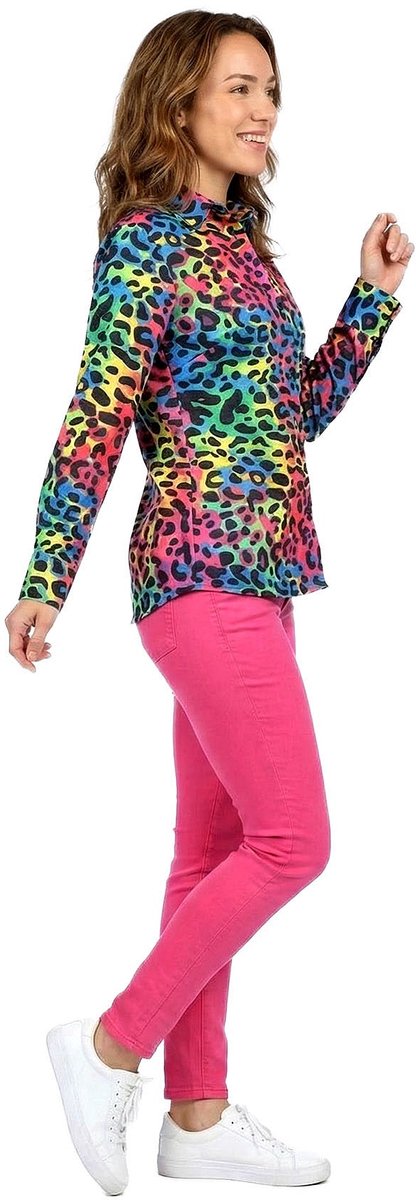 Dames Blouse Panter Neon - Maat XL - 46/48