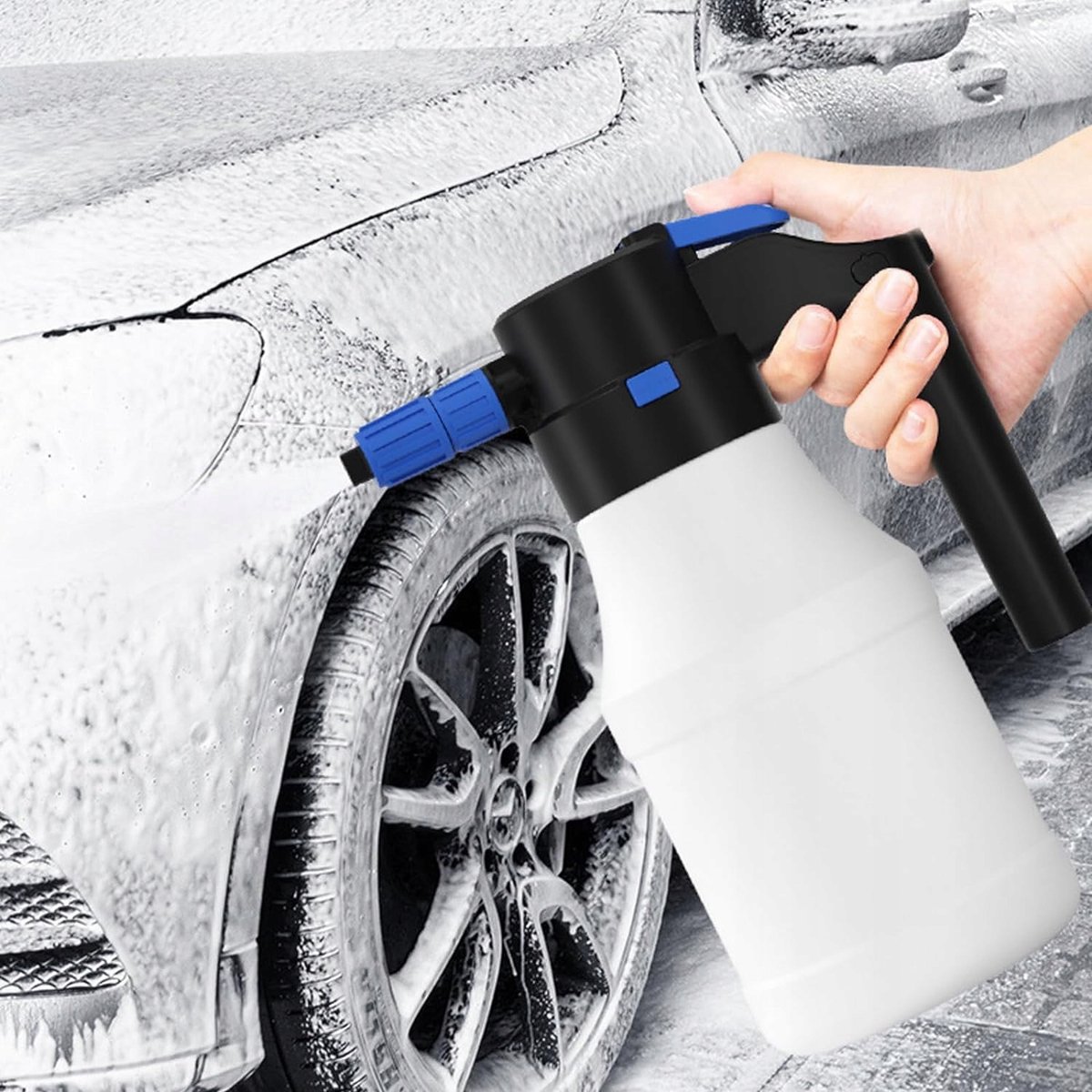 Elektrisch Schuimsproeier - Schuimspuit voor Autowassen - Auto Foamer - Autowas Schuimspuitpistool - 1,5L - Oplaadbaar - 2 Bar - 75° - Voor Auto en Tuin