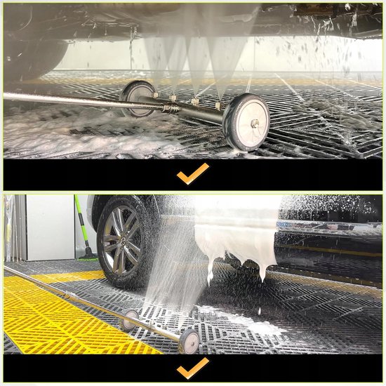 Onderstelreiniger - Hogedrukreiniger Opzetstuk - Oppervlaktereiniger - Terras Oprit Reinigen - 1500-4000 PSI - 4 Sproeiers - Verlengde Stangen - Waterbezem voor Hogedrukreiniger - Voor Auto SUV Chassis en Terras — afbeelding 2
