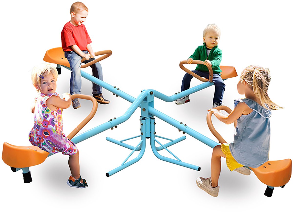 COVREO Vierpersoons wipwap 182,88 cm blauw en oranje, ijzer en kunststof, buiten