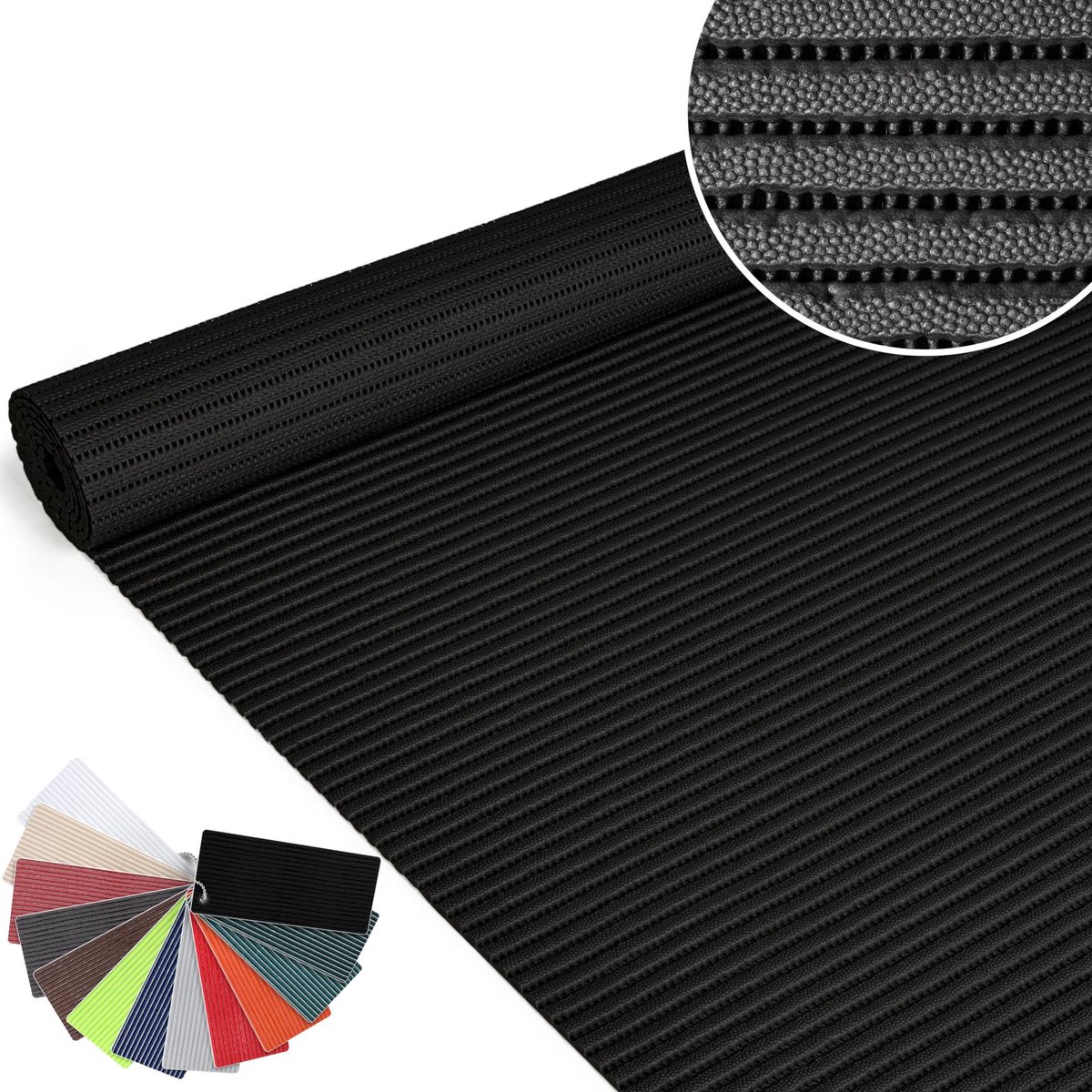 ANRO Badmat Zwart 65x220cm Antislip Douchemat Afwasbaar Sneldrogend
