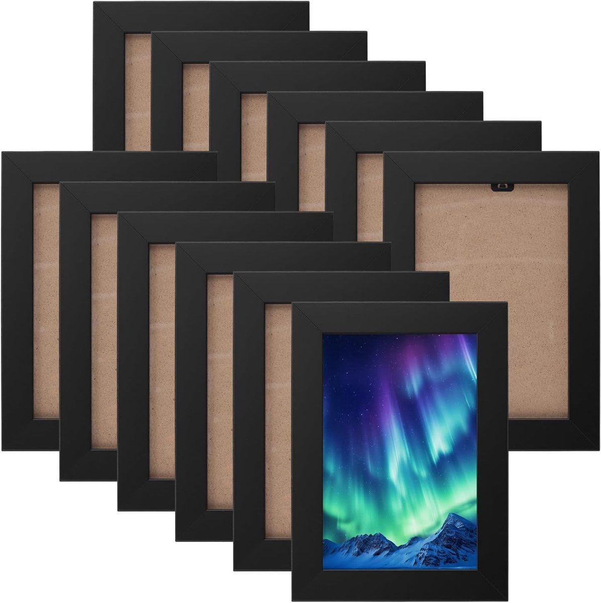 Fotolijst - Zwart - 10 x 15 cm - Houten Fotolijst met Acrylglas - Voor Foto's en Documenten