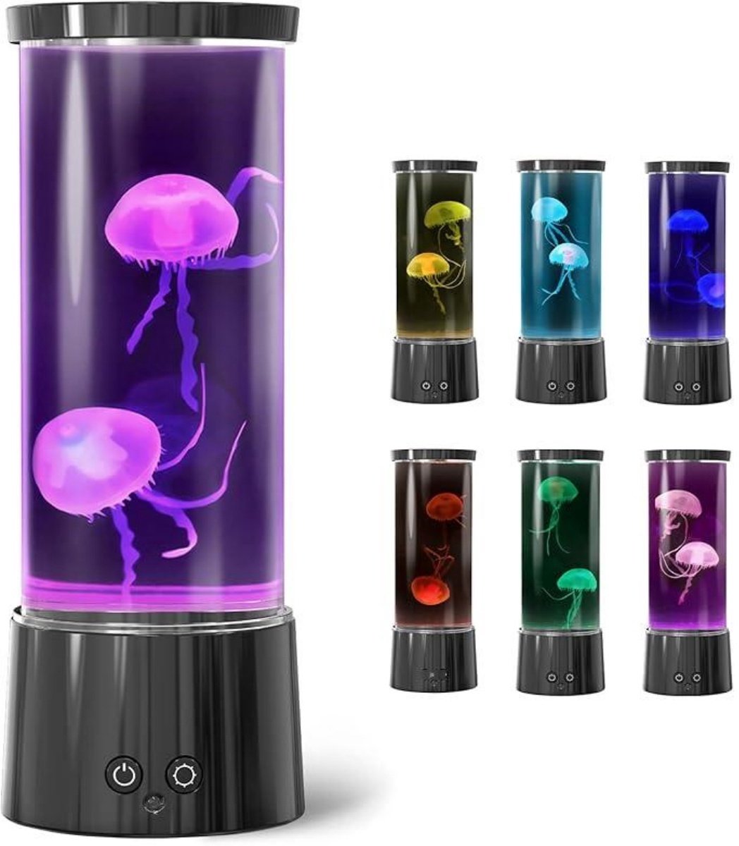 GELLDG Lavalamp - LED Zeewierlamp 17 Kleuren - Smart Afstandsbediening - USB Voeding - Geschikt voor Thuis en Kantoor Decoratie - Kunststof - 110x110x290mm