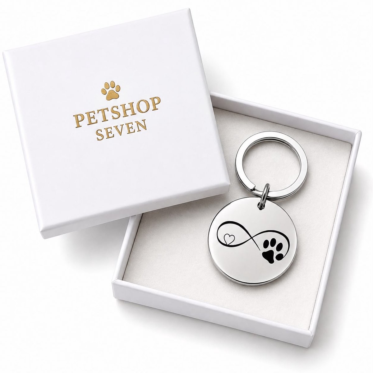Sleutelhanger Hond | Infinity | Sleutelhanger Hondenliefhebbers | Inclusief Graveren | Petshop Seven