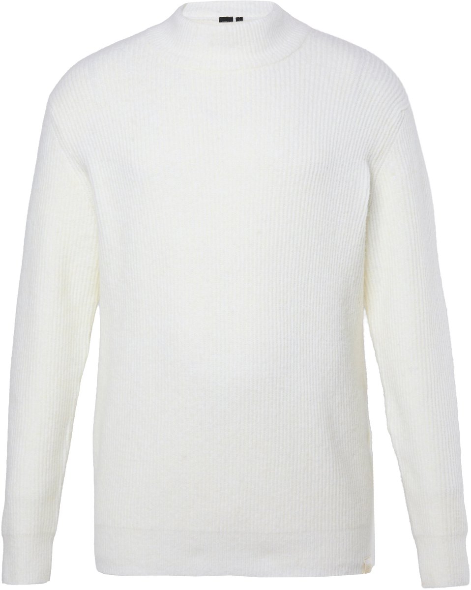 STHUGE - Heren - Trui casual pasvorm hoge opstaande kraag tot 8XL - Off-white - Maat 8XL