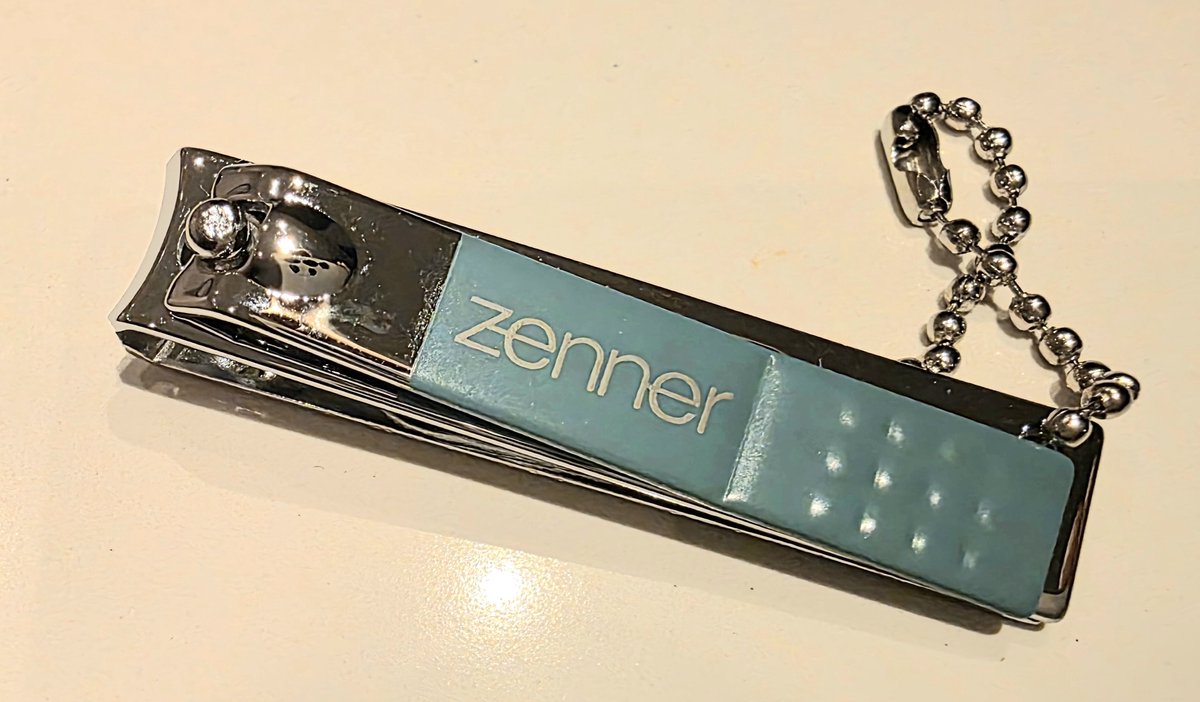 Zenner nagelknipper - extra grip - rvs met groen - 55 x 13 mm - met ketting