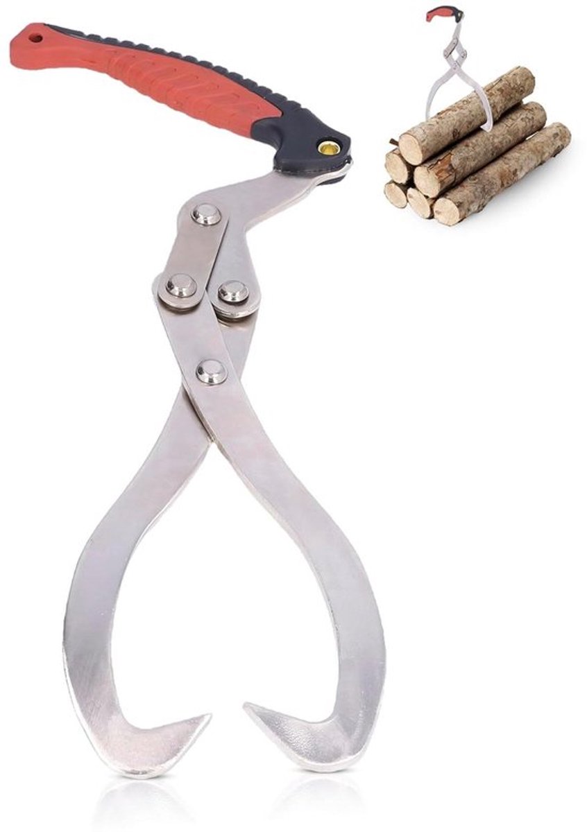 Brandhoutklem voor tuin, 44,7 cm lengte, houthaak, 30 cm grootte, houtblok transportgereedschap