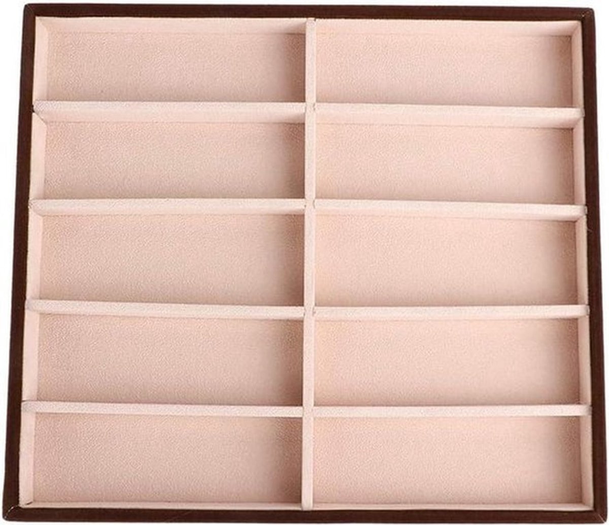 Moderne Brillen Organizer met 10 Vakken voor Zonnebrillen - Bril Display en Opbergkoffer