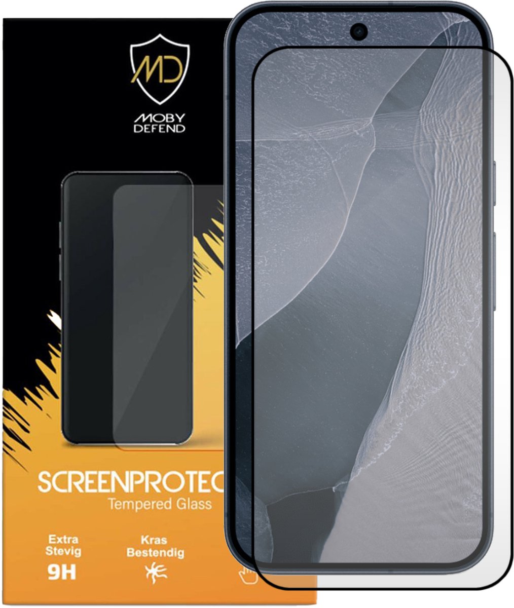 MobyDefend Screenprotector - Geschikt voor Google Pixel 11 Pro XL - Screensaver Met Zwarte Randen - Gehard Glas
