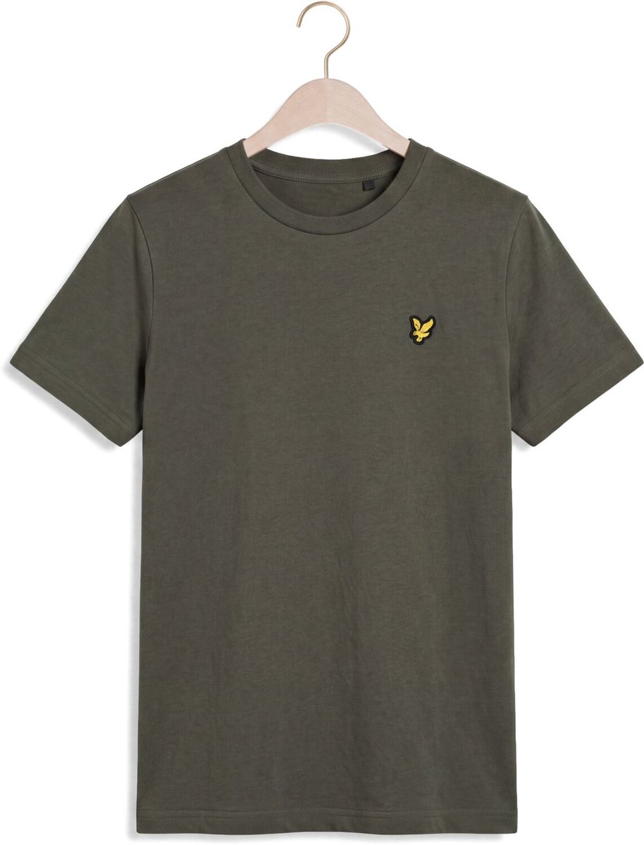 Lyle & Scott Plain T-shirt Polo's & T-shirts Jongens - Polo shirt - Khaki - Maat 128/134