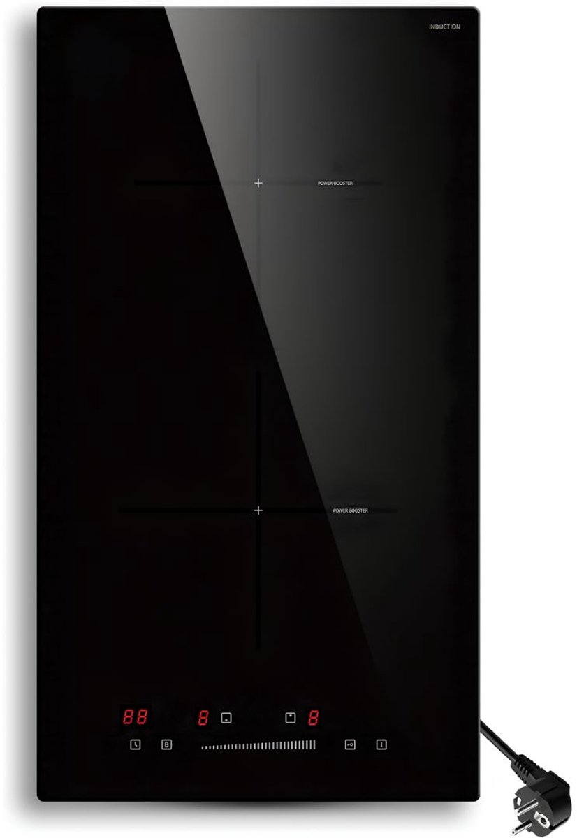 NIVA® Inductie Kookplaat - Inductiekookplaat met Boosterfunctie - Ingebouwde Inductiekookplaat - Zwart - 52cm x 29cm x 6cm