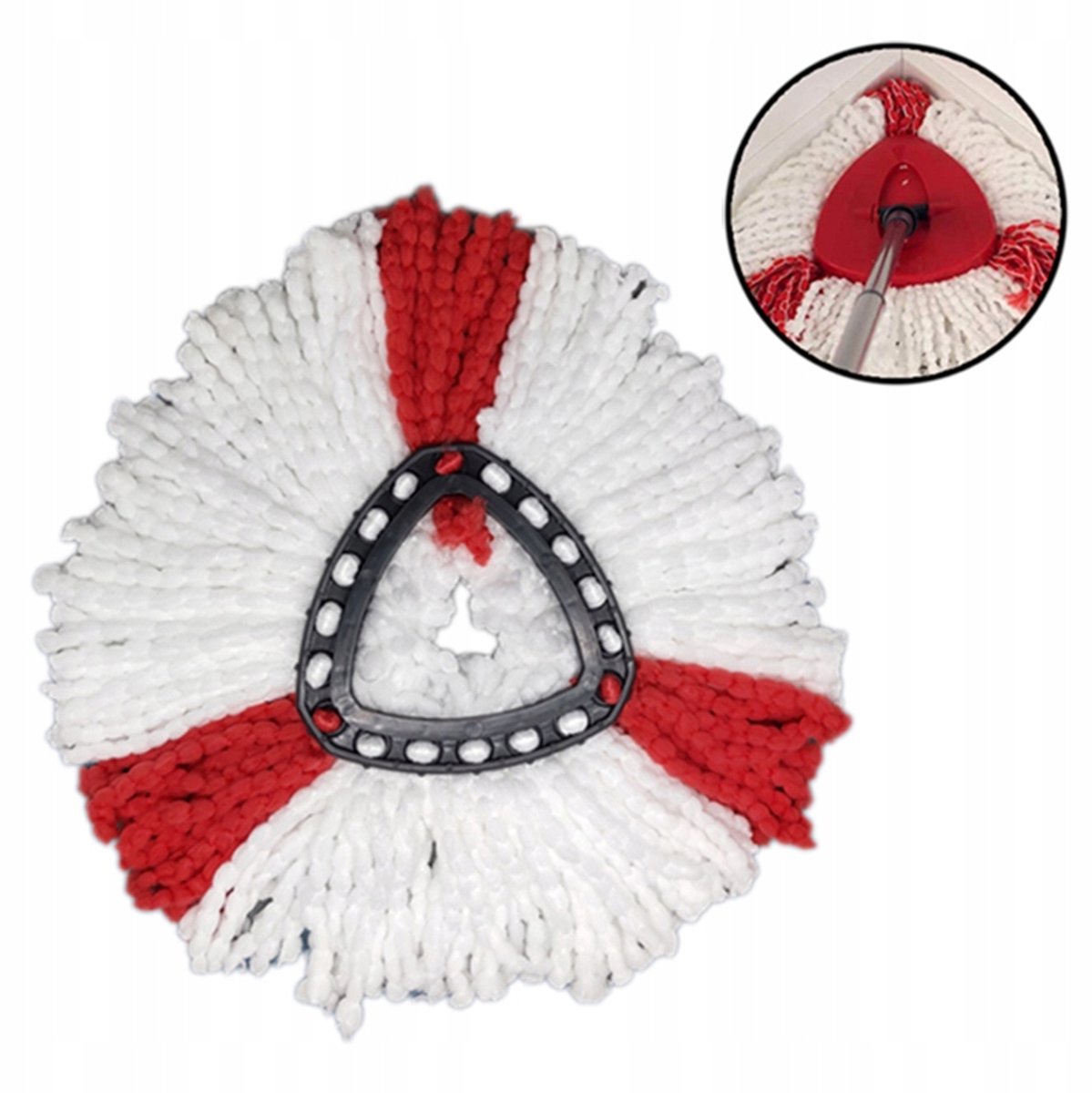 Rosfix Vervangende Mopkop Microvezel - Wasbaar 38 cm - Haken 10/14 cm - Geschikt voor Vileda Mop