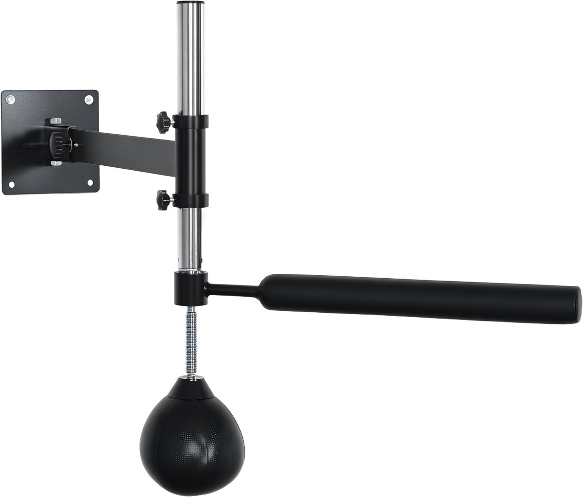 Boksstandaard met speedball - draaibare reflexstang - in hoogte verstelbaar - opvouwbaar - staal - 79 x 72 x 20 cm