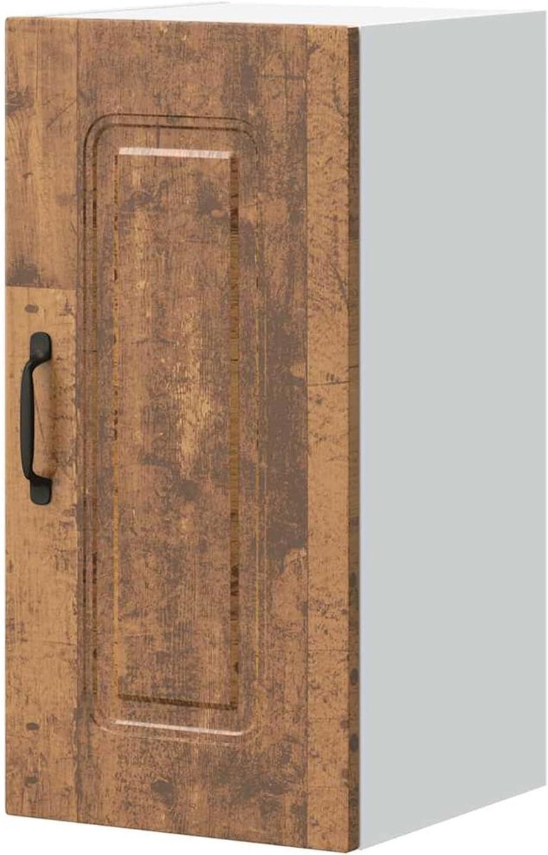 Keukenkast Wandkast - Hangend Keukenkastje - Keuken Opbergen - Ruimtebesparend Ontwerp - 30 x 31 x 60 cm - Oud Hout