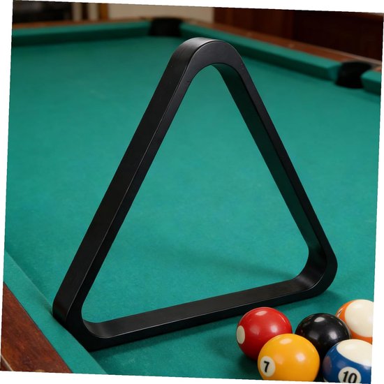 Biljart Ballenrek - Pooltafel Accessoires - Spel Voorbereiden - Massief Houten Constructie - 33x29.5x3cm - Zwart — afbeelding 3