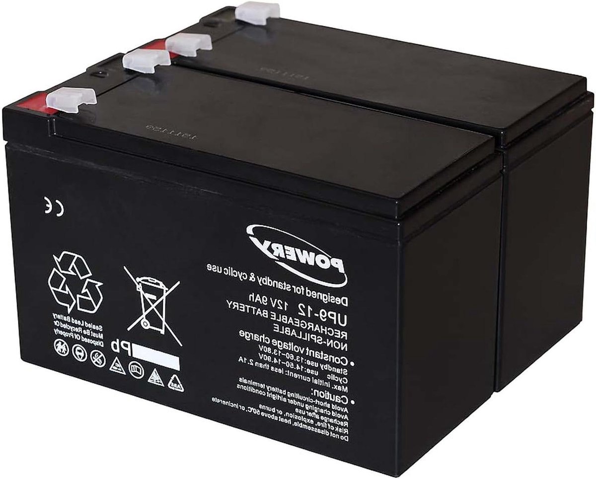 Oplaadbare Gel Batterij - Reserve Batterij - Noodstroom Systemen - Onderhoudsvrij en Robuust - 12V 9Ah - Zwart