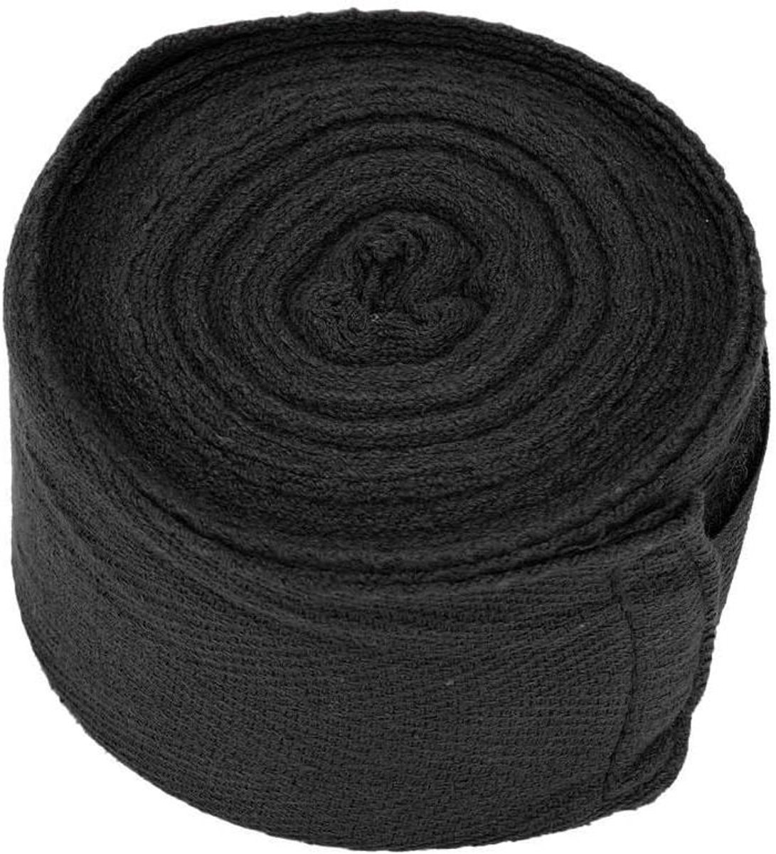 Bokshandwikkel - Handwikkelbandages Polswikkel - Vechtsport Training - Hoog Elastisch Geweven Materiaal - 4 meter - Zwart