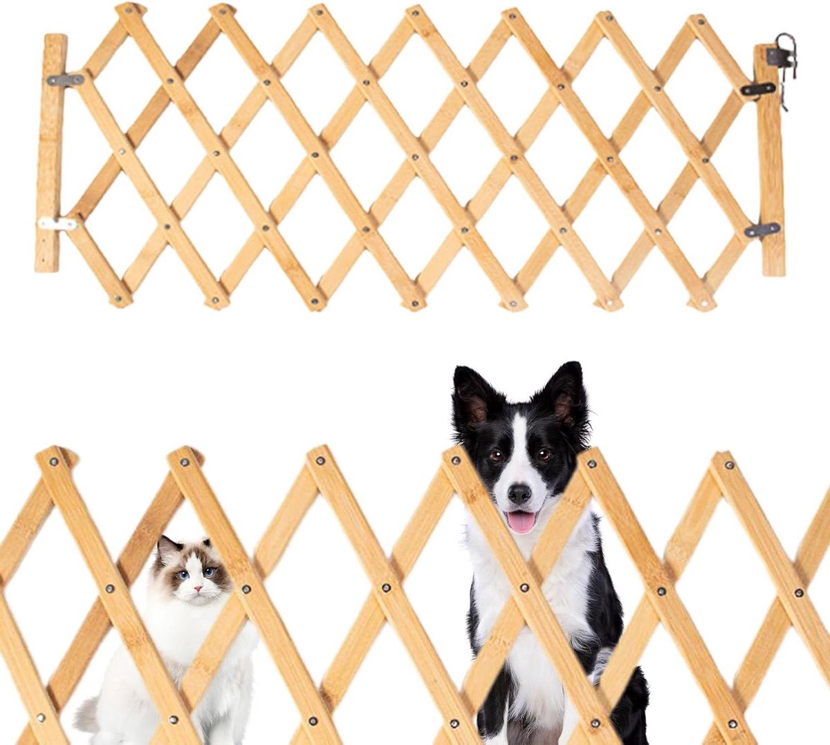 Huisdierenhek Binnenshuis - Veiligheidsbarrière Opvouwbaar - Huisdieren Beveiligen - Verstelbaar Ontwerp - 25-110 cm breed - Grijs