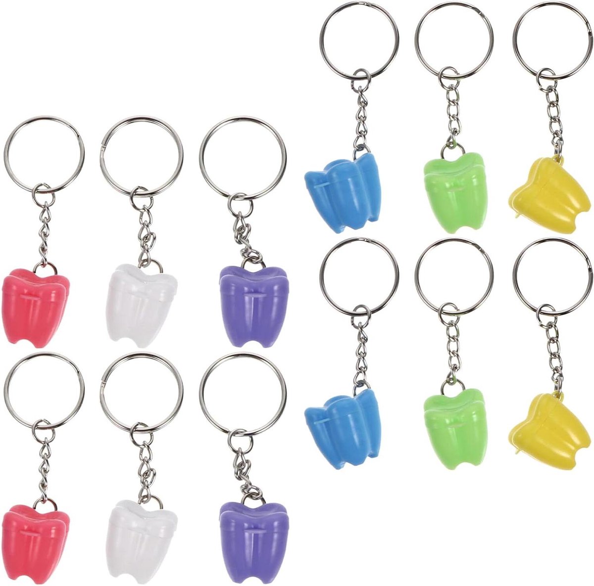 Melktandendoosjes Sleutelhanger - Tandenbewaarder Mini - Herinneringen Bewaren - 12 Stuks Georganiseerd - 2.5 cm - Diverse kleuren
