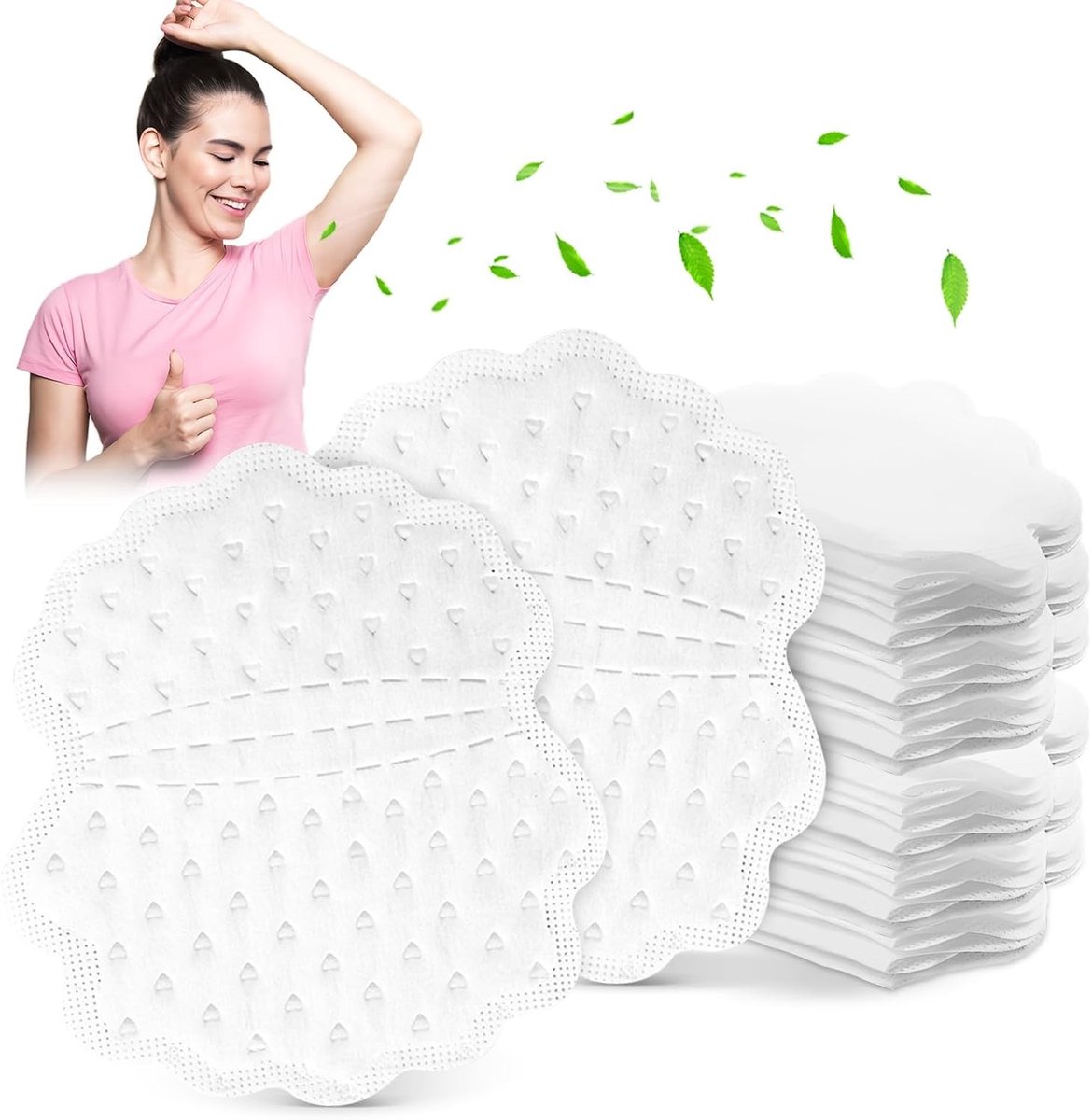 Pack van 100 Onderarm Pads, Geurloze Voorarm Pads tegen Zweet, Perfecte Pasvorm, Absorbeert Zweetvlekken en Voorkomt Geurtjes