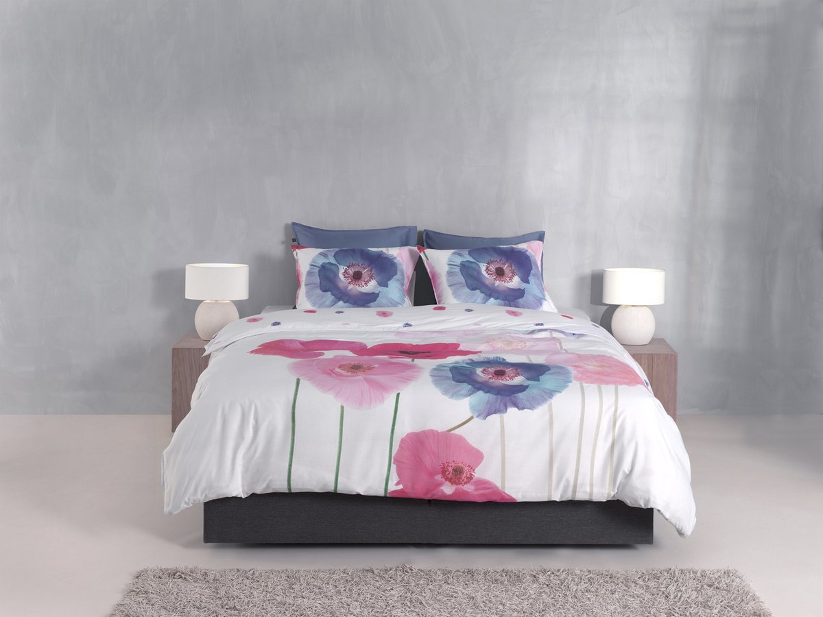 Zo! Home Poppy Dekbedovertrek - Tweepersoons - 200x200/220 cm - white Wit/Multi