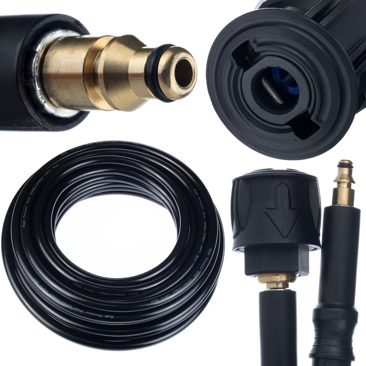 Rosfix Hogedrukslang Vervanging Quick Connect 15 M 200 Bar - Nylon Vlecht - PVC Slijtlaag - Geschikt voor Stihl, Nilfisk
