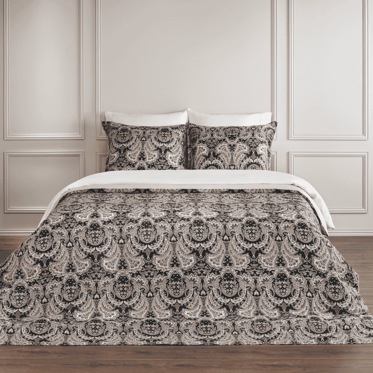 Dommelin Dekbedovertrekset Lecce Satijn 400tc Zwart-Camel 140x200/220 cm