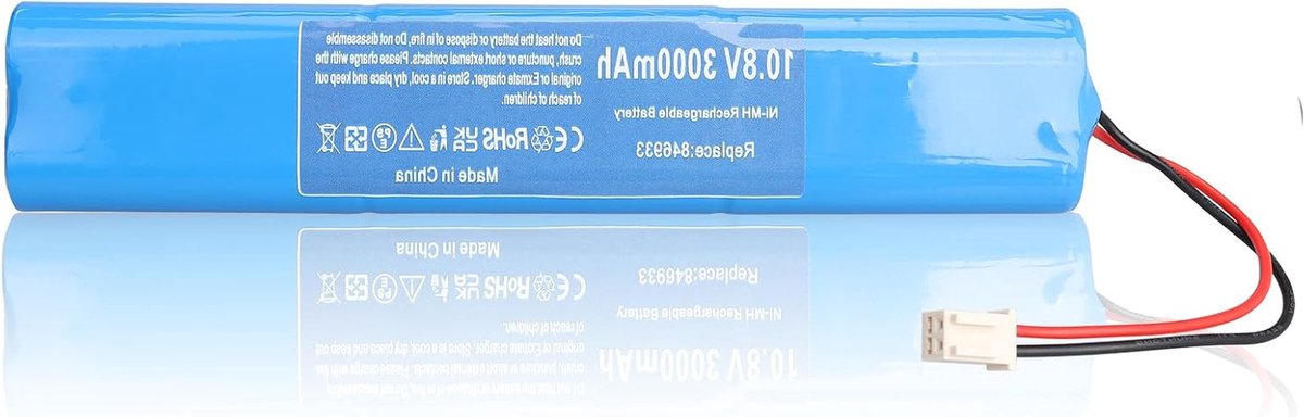 Vervangende accu - Reserve batterij - Rolluiken aandrijven - NiMH technologie - 108V 3000mAh - Zwart