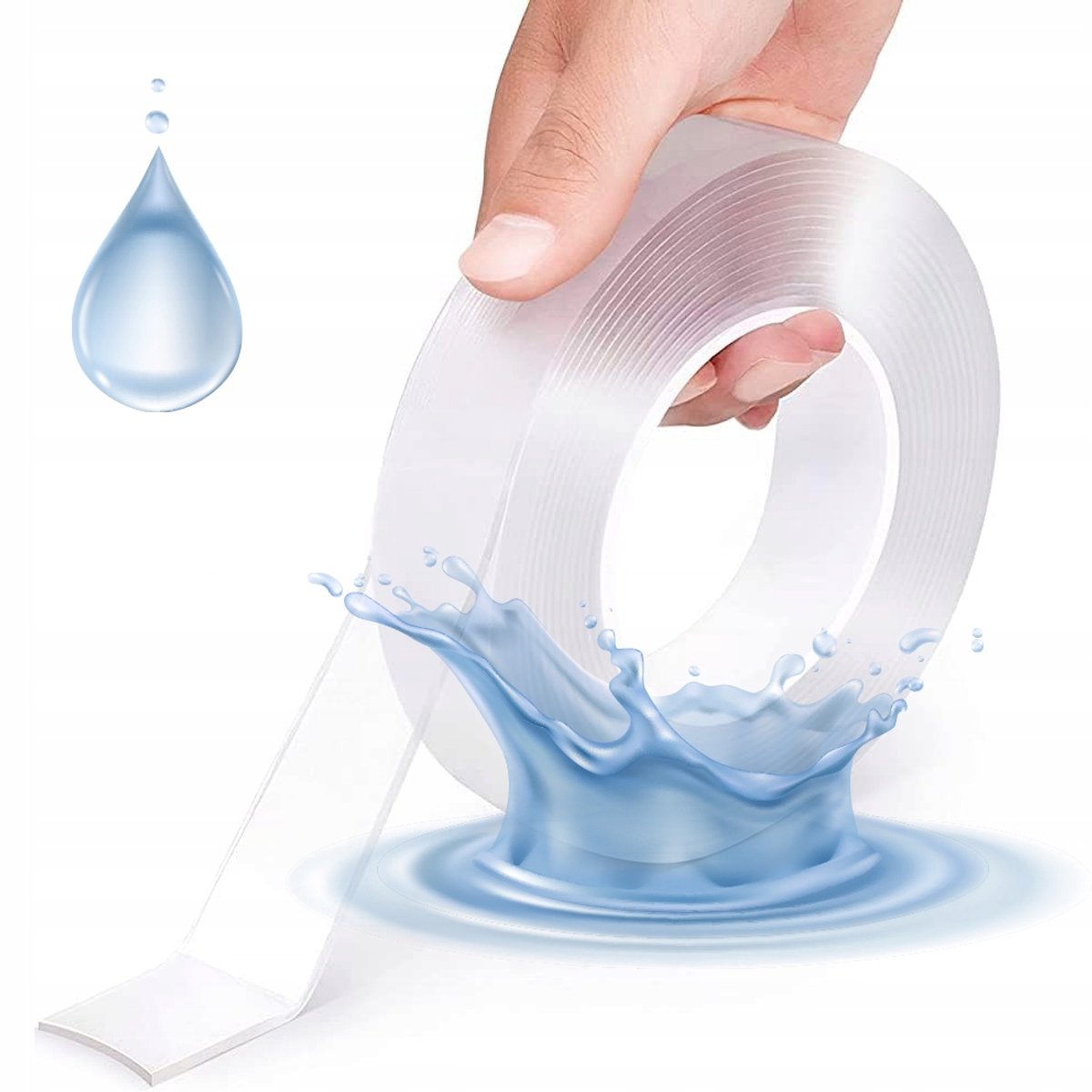 Rosfix Dubbelzijdige Tape Nano - Herbruikbaar Sterke Hechting - 1mm 5m×30mm Acrylrubber Waterdicht