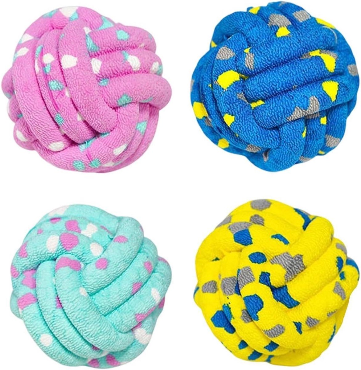 Hondenballen Set - Hondenspeelgoed Ballen - Interactief Spelen - Bijtbestendig Drijvend - 7.5 cm - 4 Kleuren