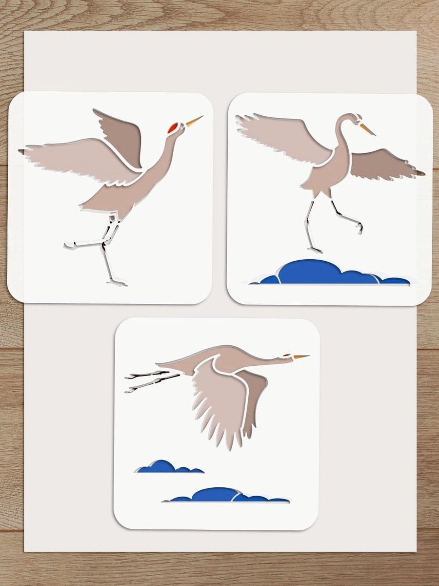 Herbruikbare kraansjablonen voor schilderen - 30 x 30 cm, ideaal voor hout, muur, deur en canvas, perfect voor interieurdecoratie