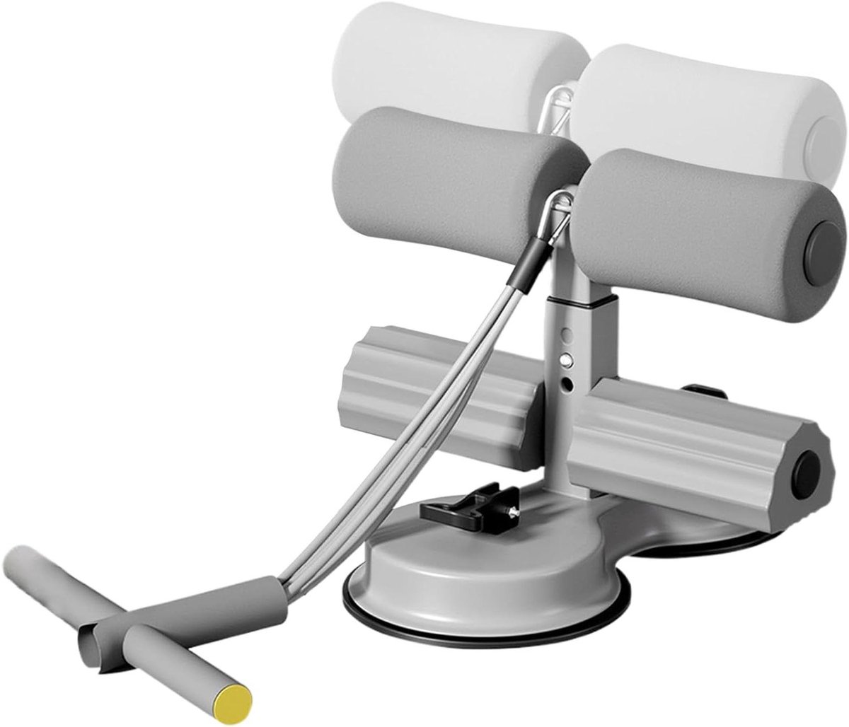 Buiktrainer - Sit-up apparaat - Rompversterking - Verstelbare weerstand - 27 x 25.5 x 20.5 cm - Grijs