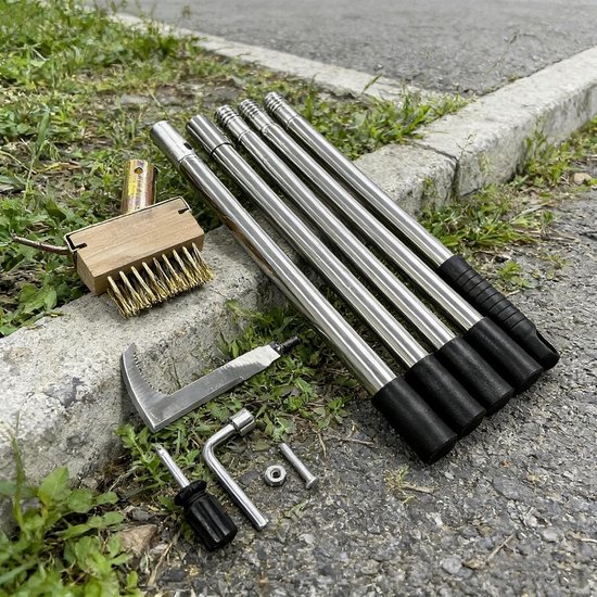 Onkruidtrekker Voegenborstel - Onkruidverwijderaar Terrasreiniger - Tuinonderhoud - Roestvrij Staal - 41 x 135 x 7 cm - Zilver van Merkloos	 — afbeelding 2