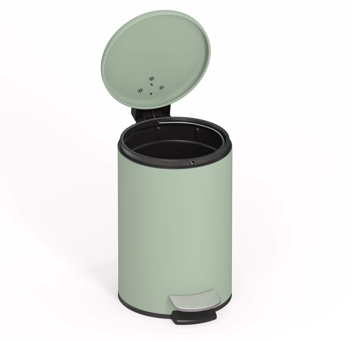 Compostemmer 5 liter - Pastelgroen - 3 Liter - Roestvrij Staal Mat - Voor Badkamer en Keuken